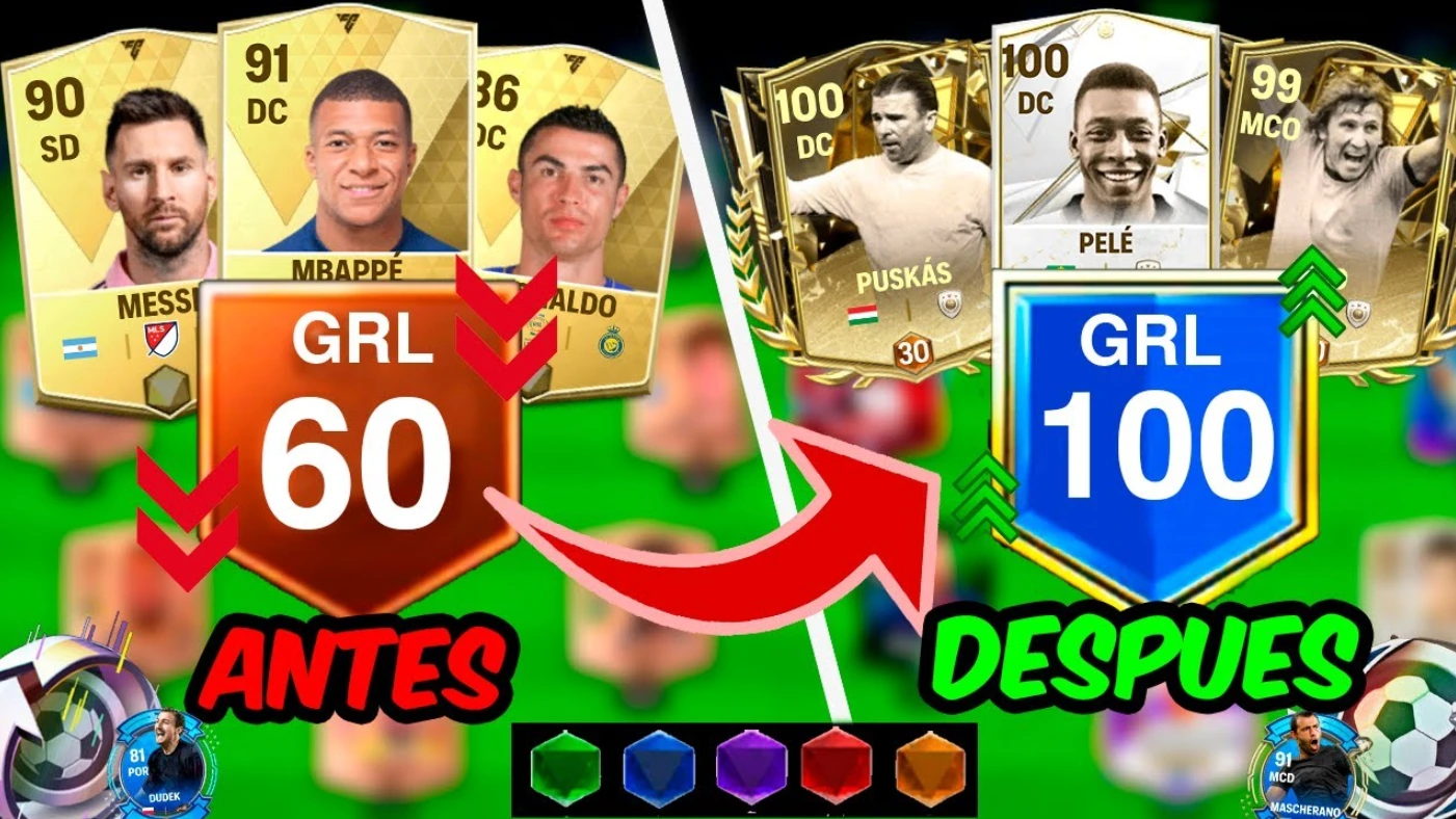 Cómo subir el GRL de tu equipo rápido en FC Mobile: Rangos y Entrenamientos